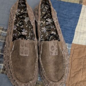 Very G Brown Leopard Slip-Ons